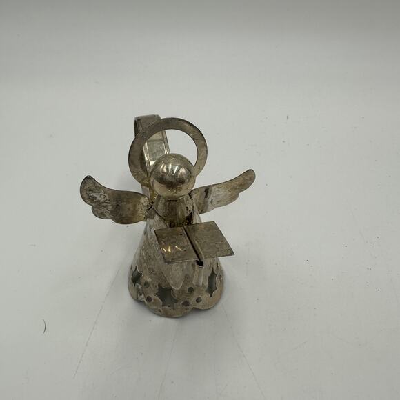Vintage Silver Plate Christmas Angel Napkin Rings 1.5" Table Decor Set of 4 - Picture 5 of 9